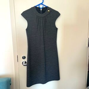 Milly of New York Grey sleeveless knee-length dress with gold button, size S